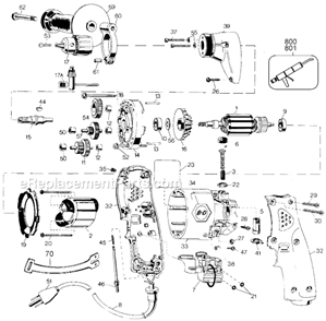 Page A Diagram and Parts List for 1311-09 Type 1 Black and Decker Electric Drill